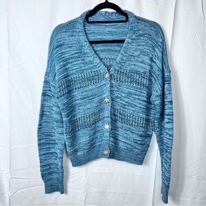 Turquoise Blue Women's Cardigan Size XL Stretchy Soft Comfy Colorful Timeless